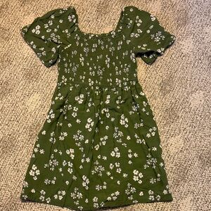 Floral Green Kids Dress